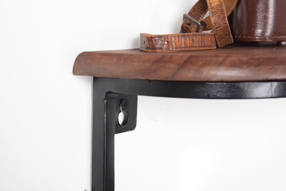 Wandregal im Industrial-Design_ 50x15x13 cm_ Sheesham Massivholz &amp; Metall - KADIMA DESIGN_Größe_ 50x13x15 cm_