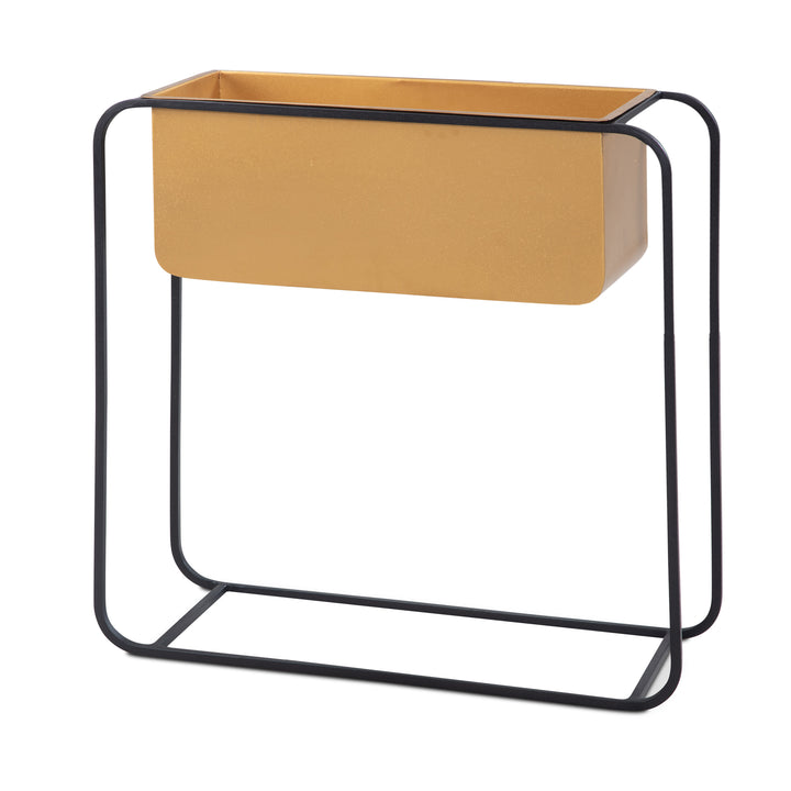 Moderner Blumenkübel 60x60x24 cm_ Metall_ Gold &amp;amp; Schwarz_ Rechteckig - KADIMA DESIGN_Größe_ 60x24x60 cm_