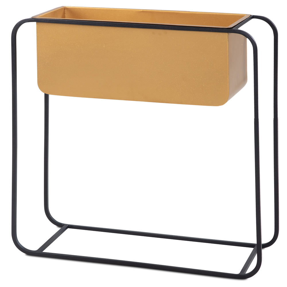 Moderner Blumenkübel 60x60x24 cm_ Metall_ Gold &amp; Schwarz_ Rechteckig - KADIMA DESIGN_Größe_ 60x24x60 cm_