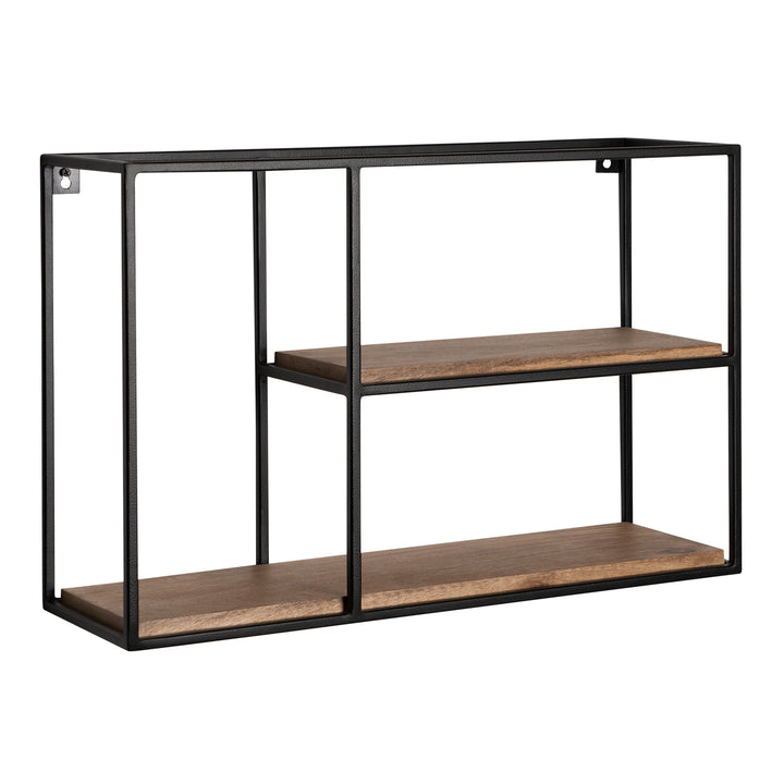 Schweberegal aus Mango Massivholz_ 60x40x18 cm_ Stilvolles Regal im Industrial Design - KADIMA DESIGN_Größe_ 60x18x40 cm_