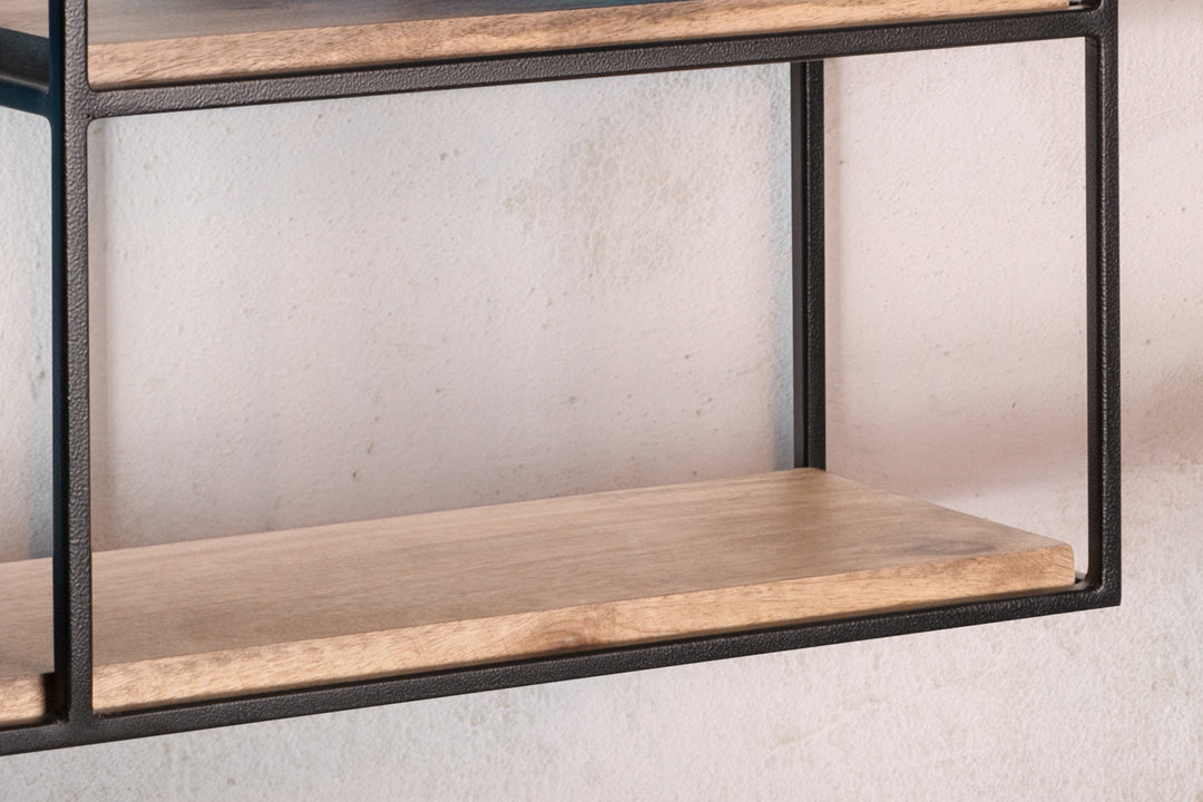 Schweberegal aus Mango Massivholz_ 60x40x18 cm_ Stilvolles Regal im Industrial Design - KADIMA DESIGN_Größe_ 60x18x40 cm_