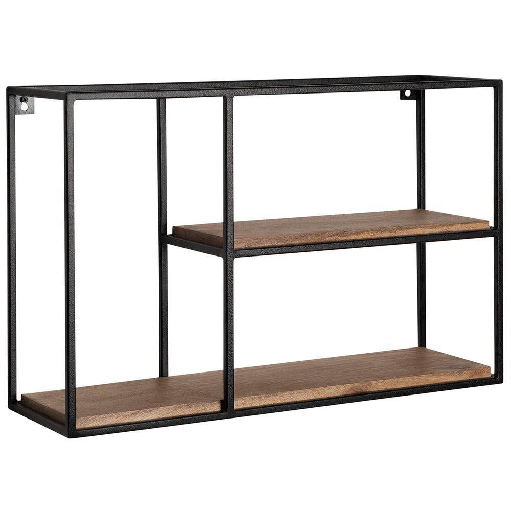 Schweberegal aus Mango Massivholz_ 60x40x18 cm_ Stilvolles Regal im Industrial Design - KADIMA DESIGN_Größe_ 60x18x40 cm_