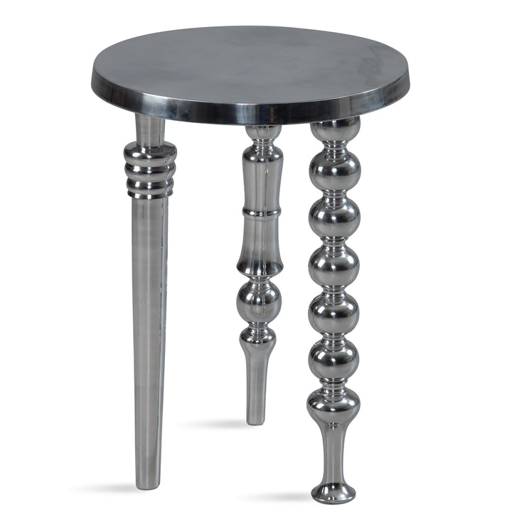Beistelltisch 44x44x63 cm Aluminium_ Dreibein Design in Silber - KADIMA DESIGN_Größe_ 44x44x63 cm_