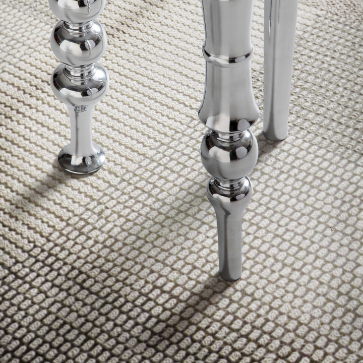 Beistelltisch 44x44x63 cm Aluminium_ Dreibein Design in Silber - KADIMA DESIGN_Größe_ 44x44x63 cm_