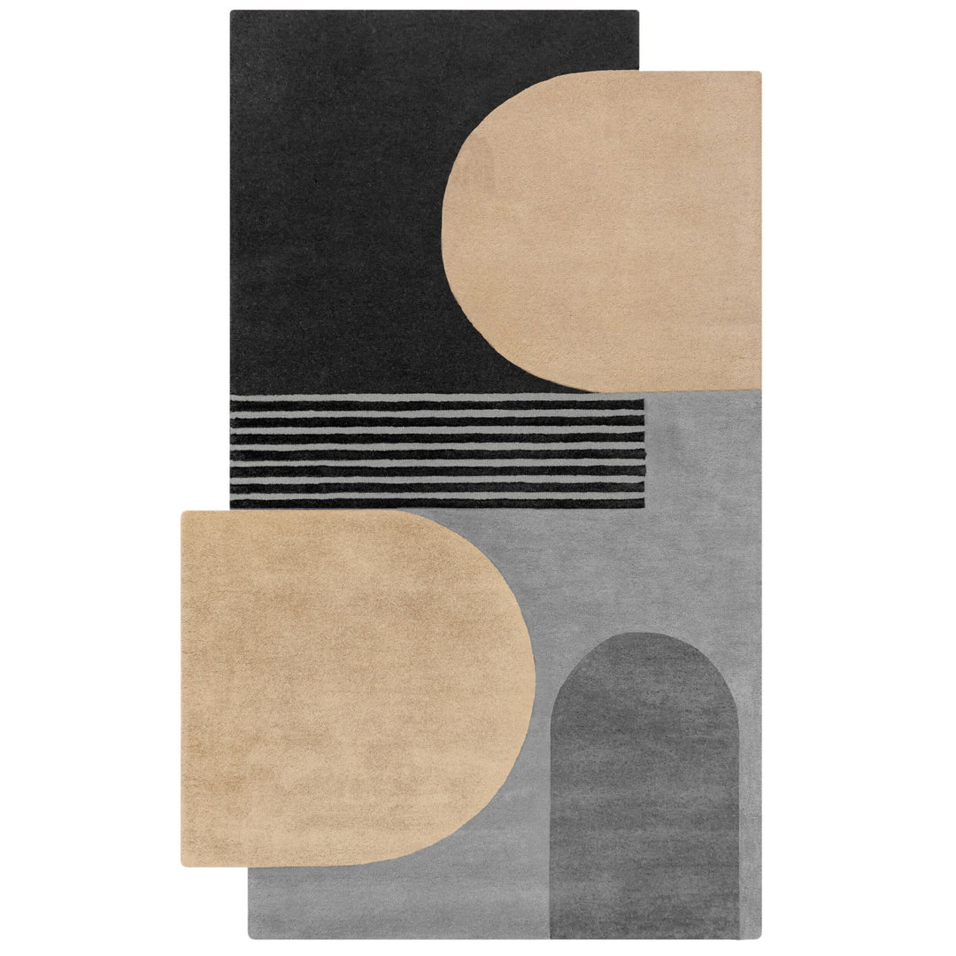 Wollteppich mit abstraktem Design - handgetuftet – THAMES LILY_Rechteckig_