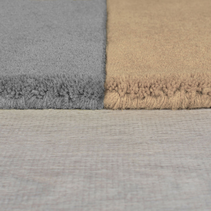 Wollteppich modern - abstrakt - rutschfest - Teppich 100% Wolle_Grau_Rechteckig_