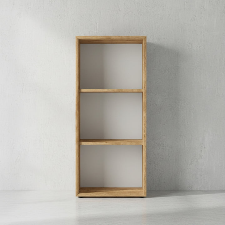 Aktenregal &amp;quot;Muenchen&amp;quot; 3 Ordnerhöhen &amp;amp; Glasauflage (Oben) Chalet-Eiche-Nb./Weiß_