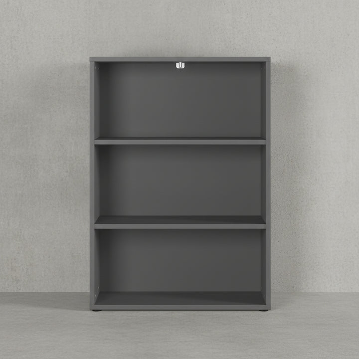 Aktenregal Universal 80cm | 3 Ordnerhöhen (2 Böden) - Graphit - Extra Stabil 30kg | Büroregal Made in Germany | Büromöbel &amp;quot;Frankfurt&amp;quot; Kadima Design_