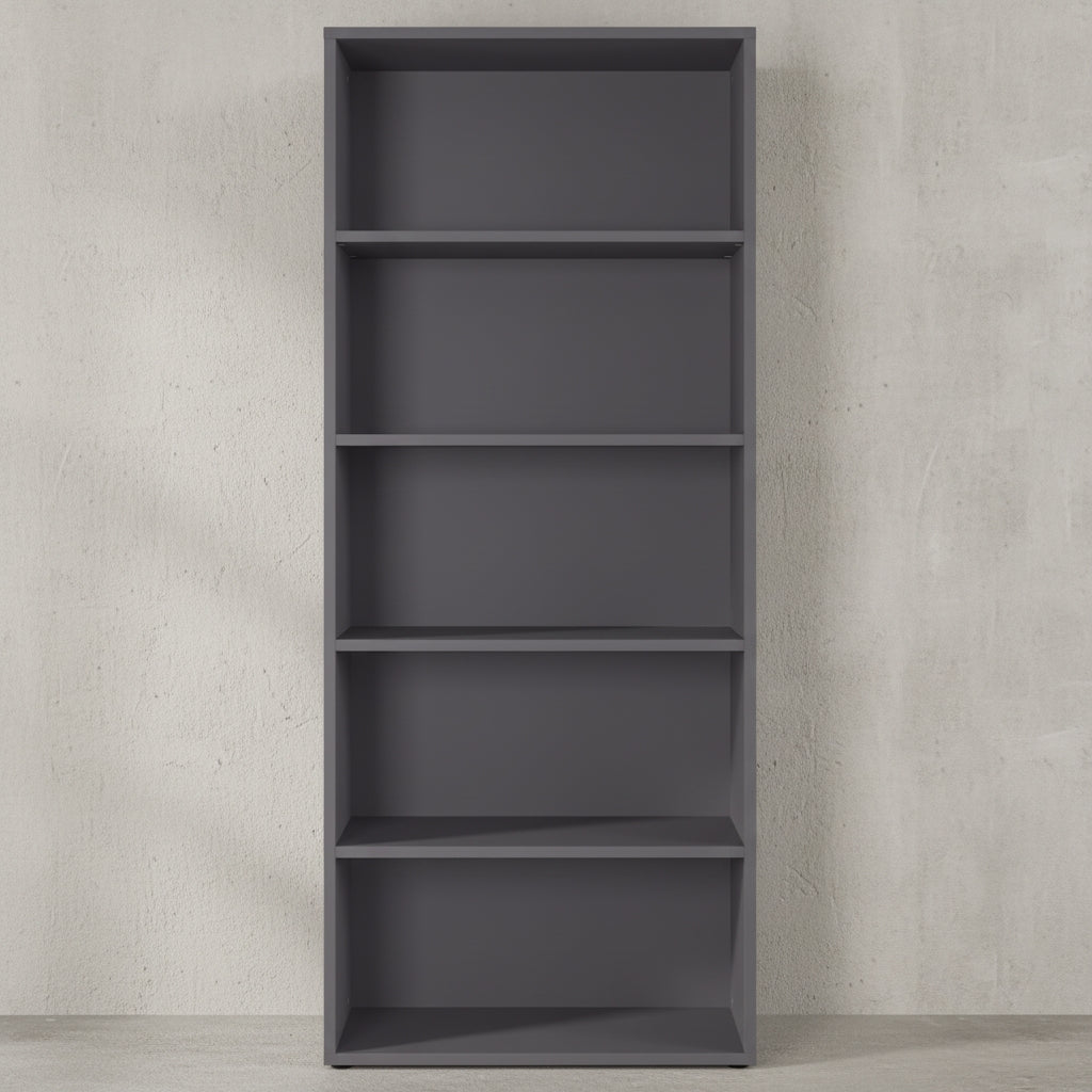 Aktenregal Universal XL hoch 197cm 80cm breit | 5 Ordnerhöhen Graphit | Büroregal Made in Germany | Büromöbel "Frankfurt" Kadima Design