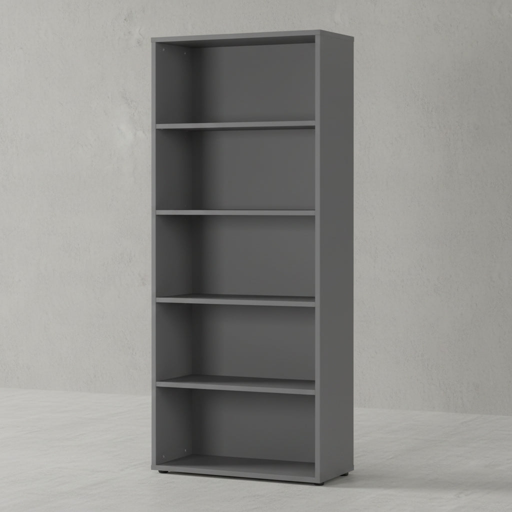 Aktenregal Universal XL hoch 197cm 80cm breit | 5 Ordnerhöhen Graphit | Büroregal Made in Germany | Büromöbel "Frankfurt" Kadima Design