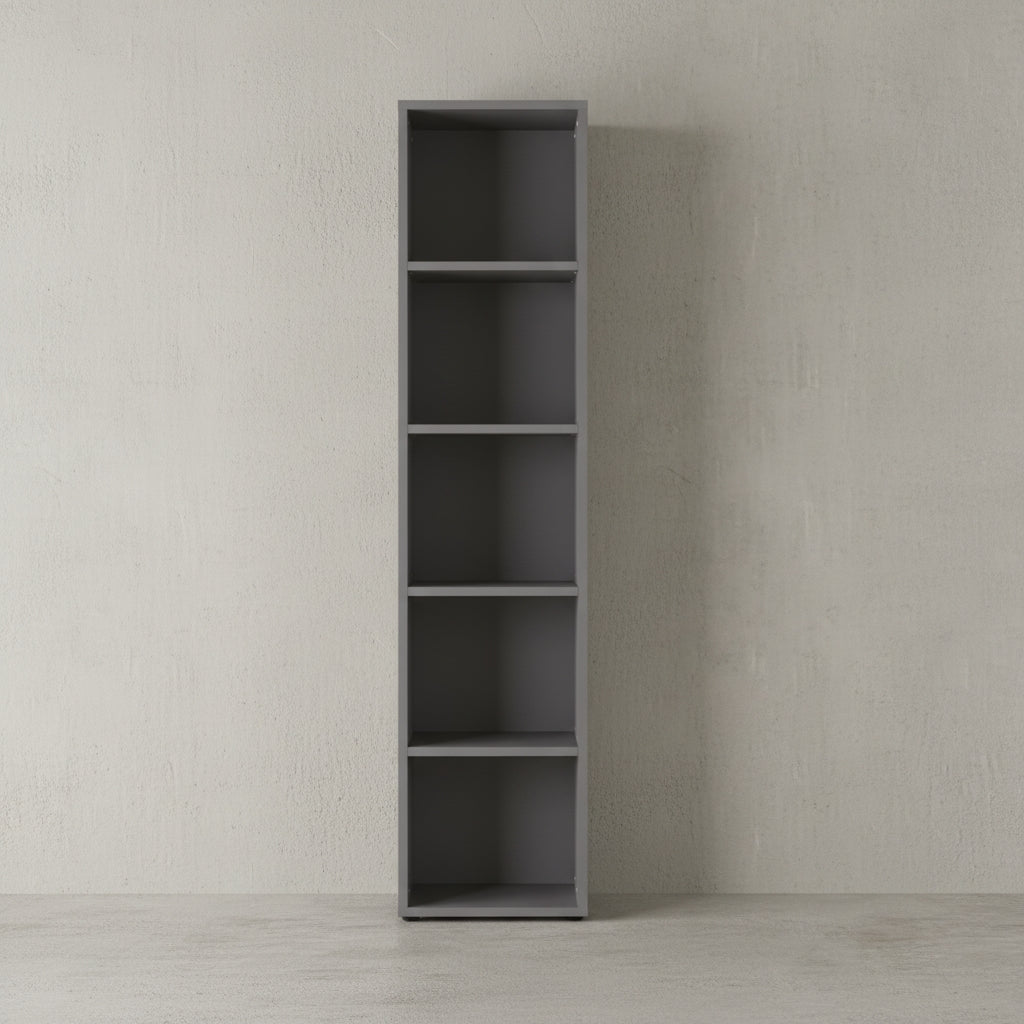 Aktenregal Universal hoch 197cm | 5 Ordnerhöhen Graphit - Extra Stabil 30kg | Nischenregal Made in Germany | Büromöbel "Frankfurt" Kadima Design_