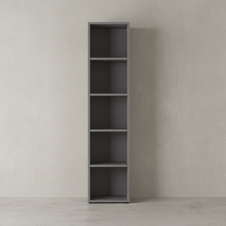 Aktenregal Universal hoch 197cm | 5 Ordnerhöhen Graphit - Extra Stabil 30kg | Nischenregal Made in Germany | Büromöbel &amp;quot;Frankfurt&amp;quot; Kadima Design_