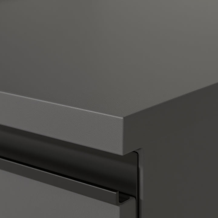 Aktenschrank 2-türig Soft-Close - 3 Ordnerhöhen 81x120x40 cm Graphit_