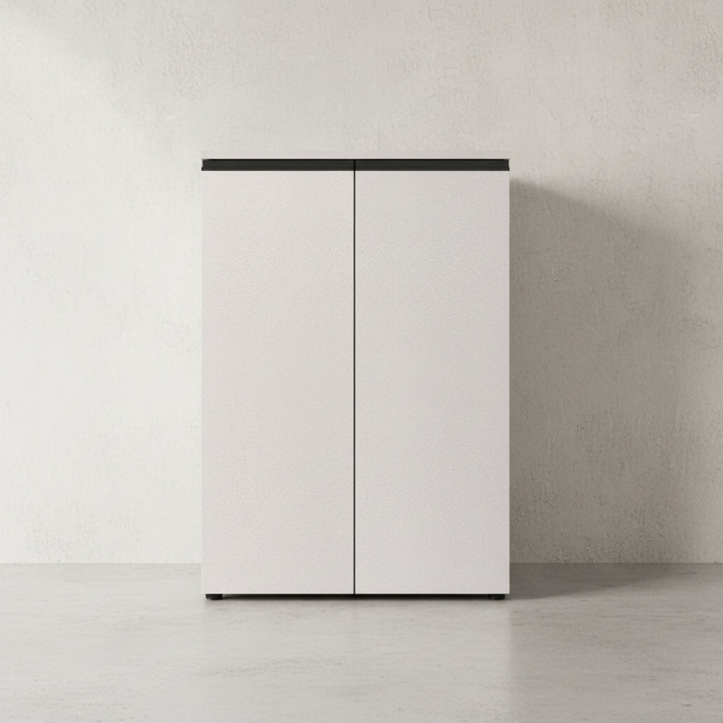 Aktenschrank 2-türig Soft-Close - 3 Ordnerhöhen 81x120x40 cm Greige_