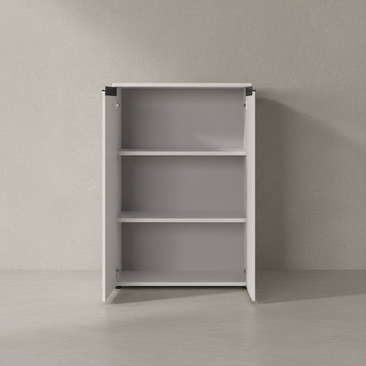 Aktenschrank 2-türig Soft-Close - 3 Ordnerhöhen 81x120x40 cm Greige_