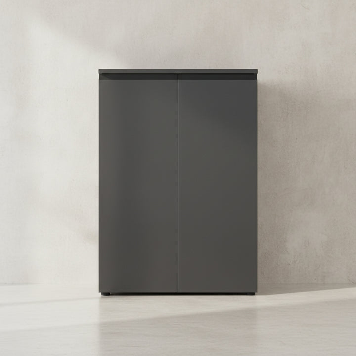 Aktenschrank 2-türig Soft-Close - 3 Ordnerhöhen 81x120x40 cm Graphit_