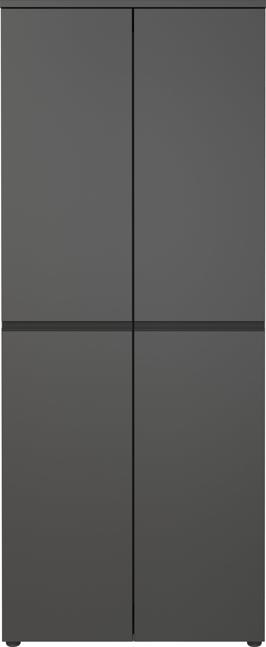 Aktenschrank 5 Ordnerhöhen Soft-Close | 81x197x40 cm | Hochschrank Graphit | Büroschrank Groß | Aktenregal geschlossen | Büromöbel "Stuttgart" Kadima Design_