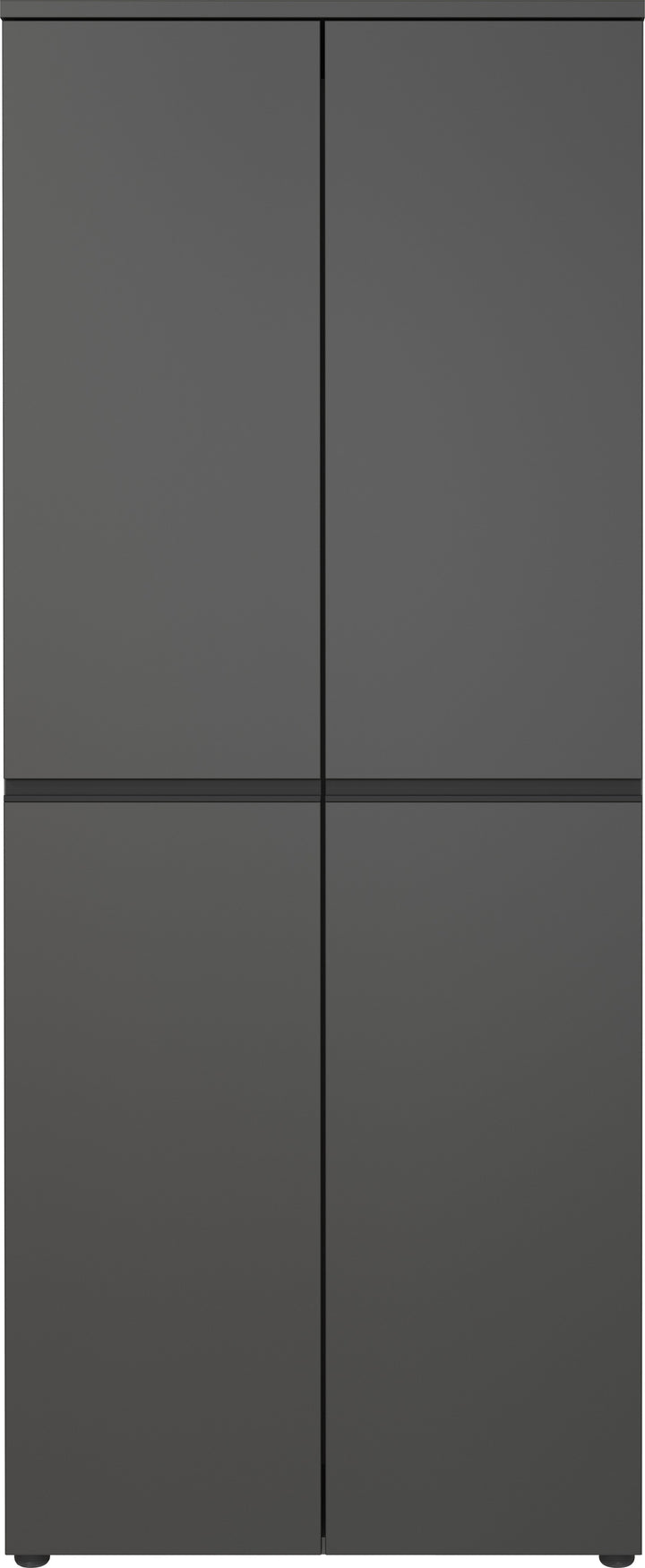 Aktenschrank 5 Ordnerhöhen Soft-Close | 81x197x40 cm | Hochschrank Graphit | Büroschrank Groß | Aktenregal geschlossen | Büromöbel &amp;quot;Stuttgart&amp;quot; Kadima Design_