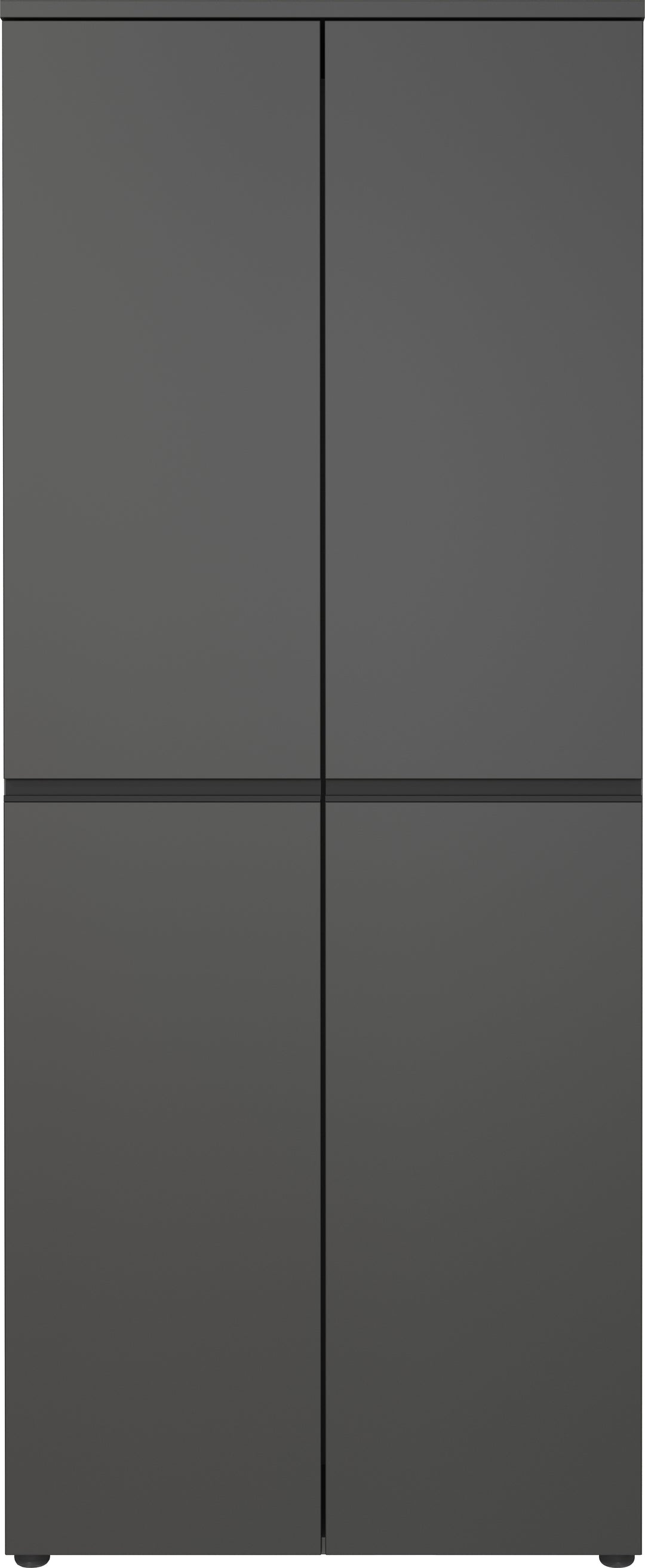 Aktenschrank 5 Ordnerhöhen Soft-Close | 81x197x40 cm | Hochschrank Graphit | Büroschrank Groß | Aktenregal geschlossen | Büromöbel "Stuttgart" Kadima Design_