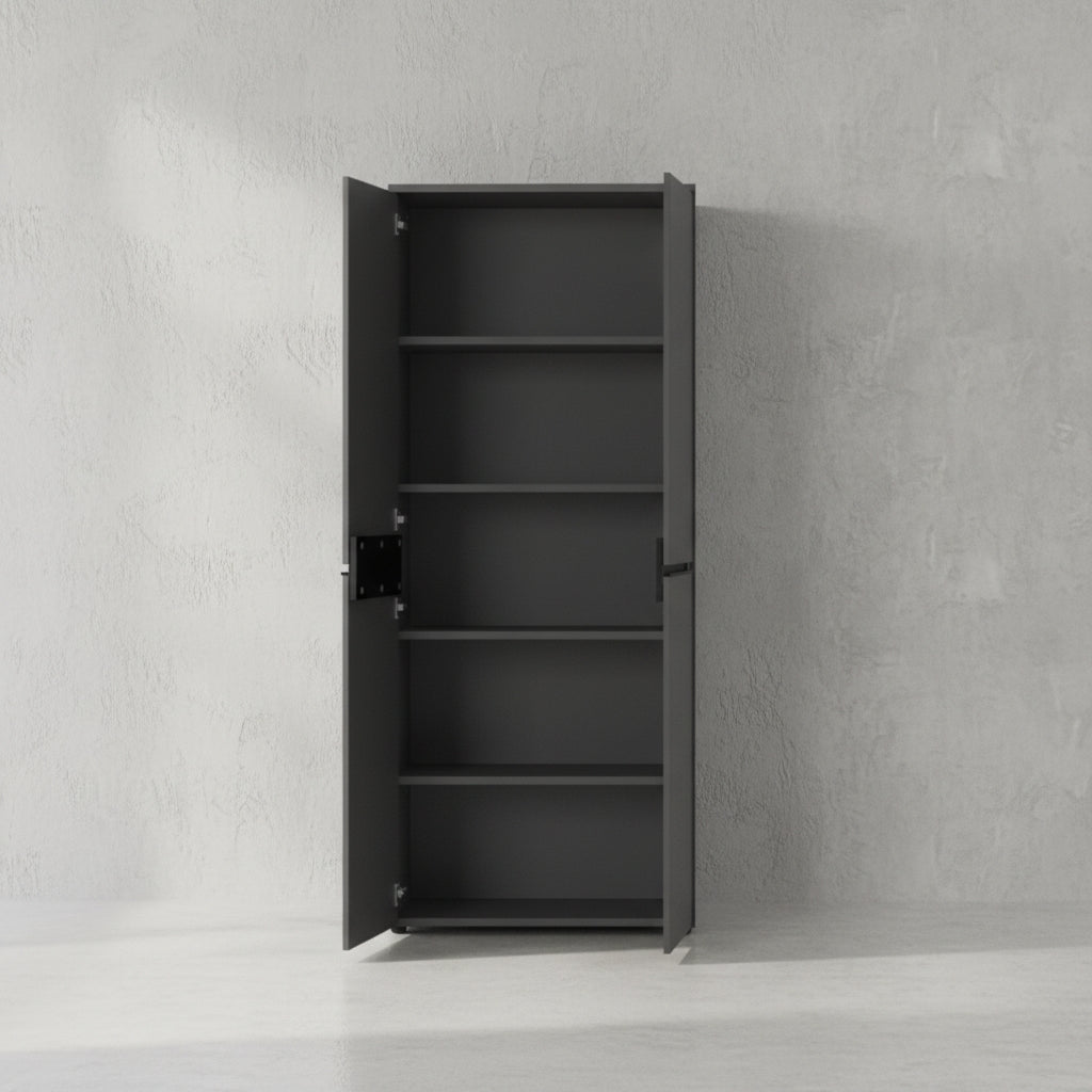 Aktenschrank STUTTGART - 197 cm hoch - 5 Ordnerhöhen - Soft-Close Graphit