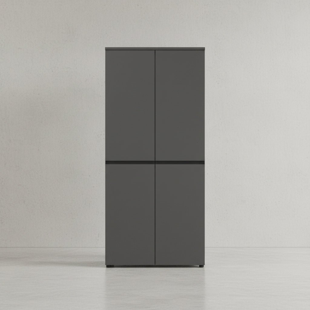 Aktenschrank STUTTGART - 197 cm hoch - 5 Ordnerhöhen - Soft-Close Graphit_