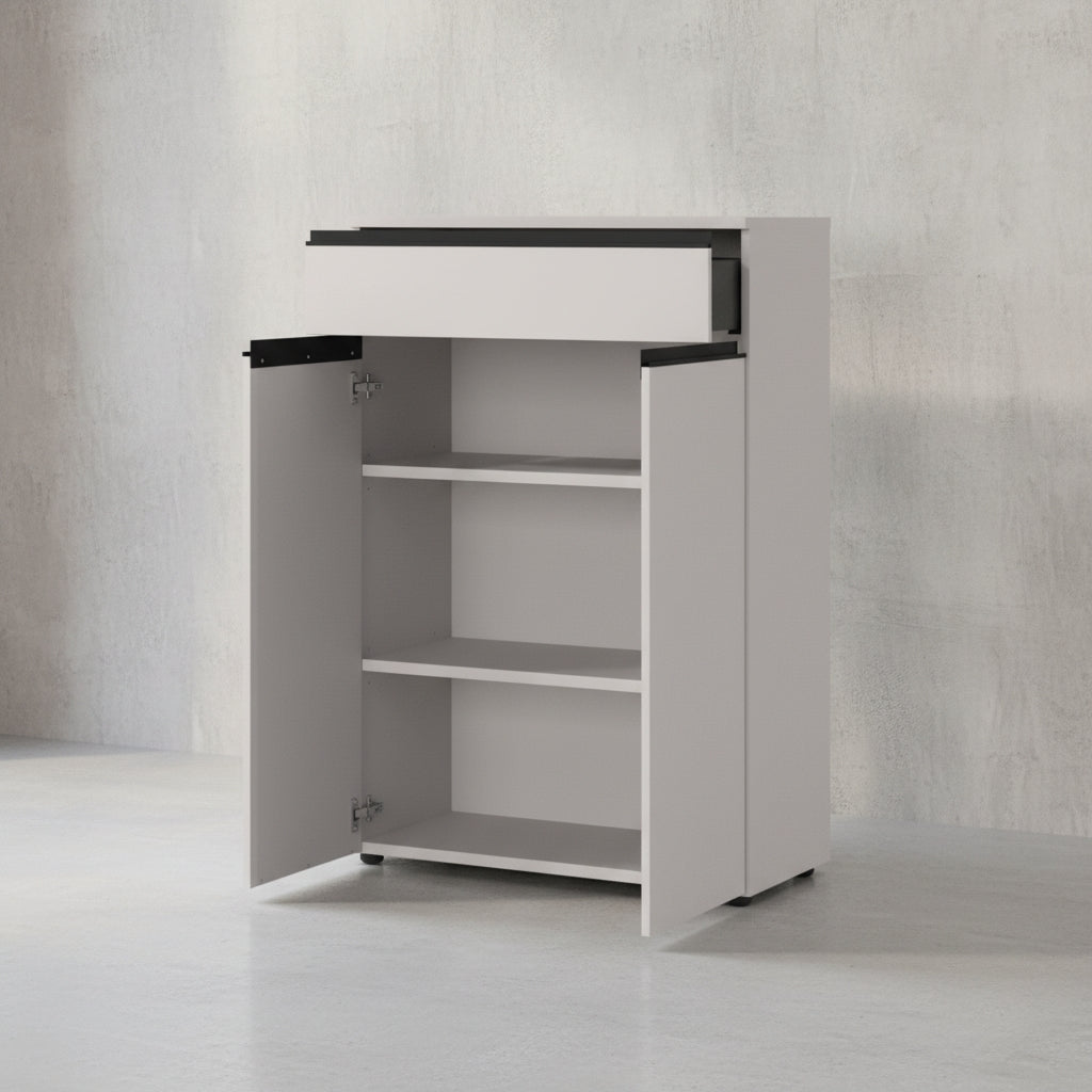 Aktenschrank mit Schublade &amp; Türen Soft-Close Büroschrank_