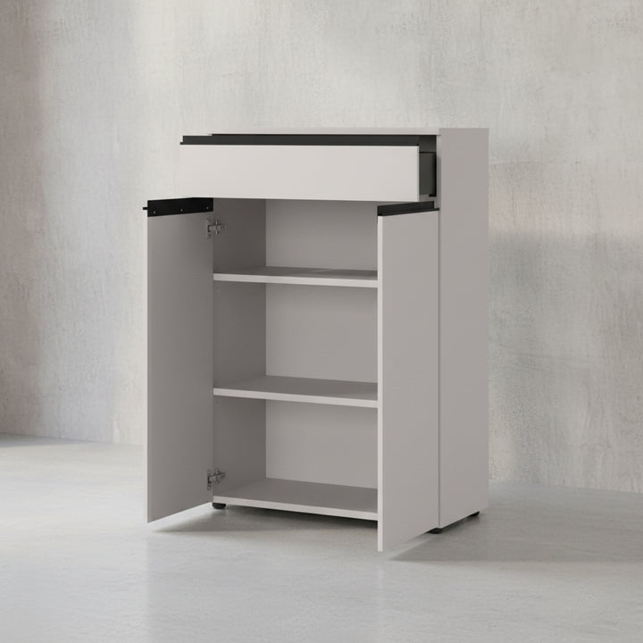 Aktenschrank mit Schublade &amp;amp; Türen Soft-Close Büroschrank_