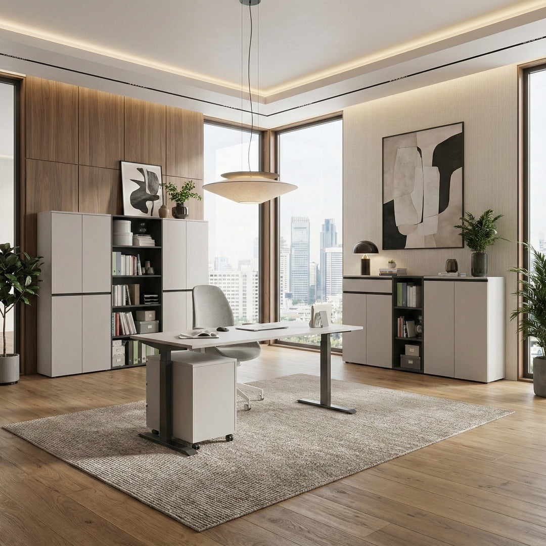 Aktenschrank mit Schublade &amp; Türen Soft-Close Büroschrank_