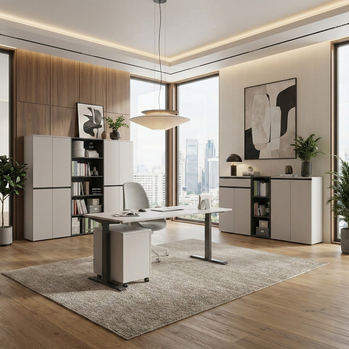 Aktenschrank mit Schublade & Türen Soft-Close Büroschrank_