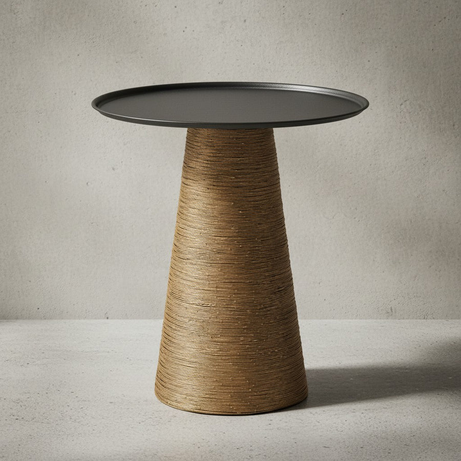 Aluminium Beistelltisch_ Exquisites Schwarz-Gold Muster_ Handgefertigt und Praktisch_ 40x40 cm - KADIMA DESIGN_Größe_ 40x40x45 cm_