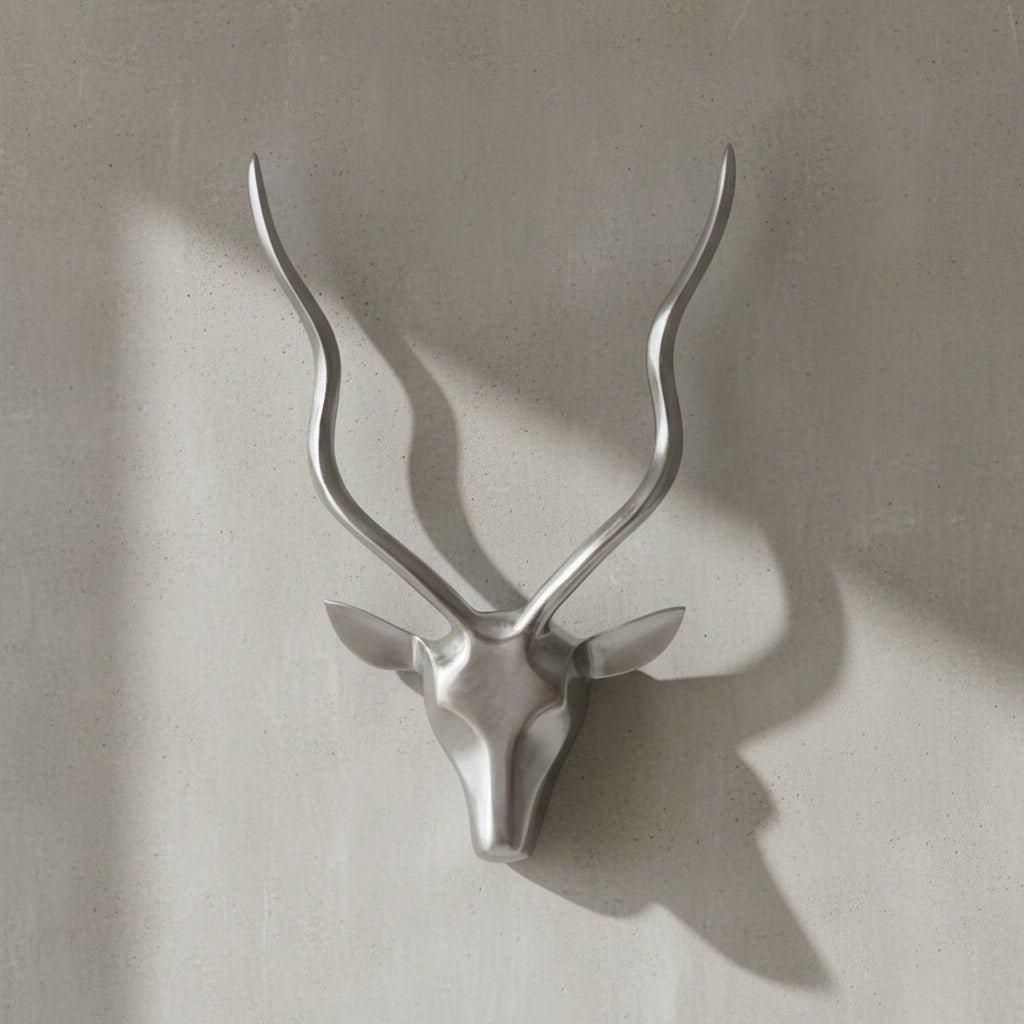 Aluminium Hirschgeweih Wanddekoration_ 33x54x4cm_ Modern und Elegant_ Handgefertigt - KADIMA DESIGN_Größe_ 33x4x54 cm_