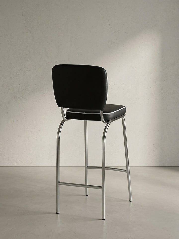 Barhocker Kunstleder schwarz 40x38x110 cm zeitloses Design für offene luxusküche mit bar-insel_