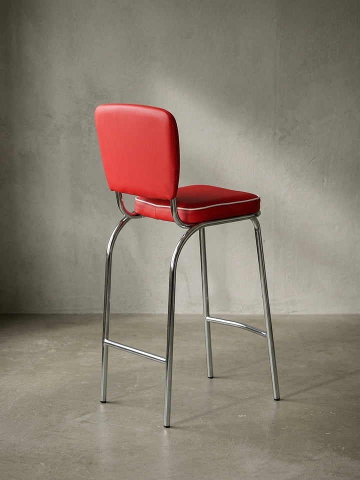 Barhocker Kunstleder weiß mit Polsterung 40x38x110 cm modern Design Möbel hochwertig Offene Luxusküche mit Bar-Insel Wohnzimmer Einrichtung Inspiration Wohnen Interior Zuhause elegant_