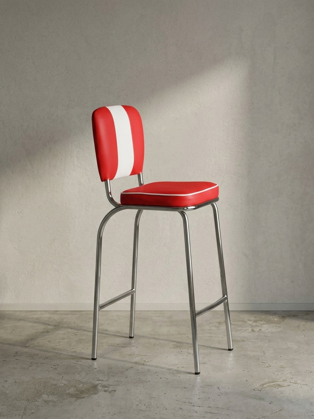 Barhocker Kunstleder weiß Design modern mit Polsterung 40x38x110 cm Möbel Einrichtung Offene Luxusküche mit Bar-Insel stilvoll zeitgenössisch elegant Wohnen Interior Zuhause Wohnzimmer_
