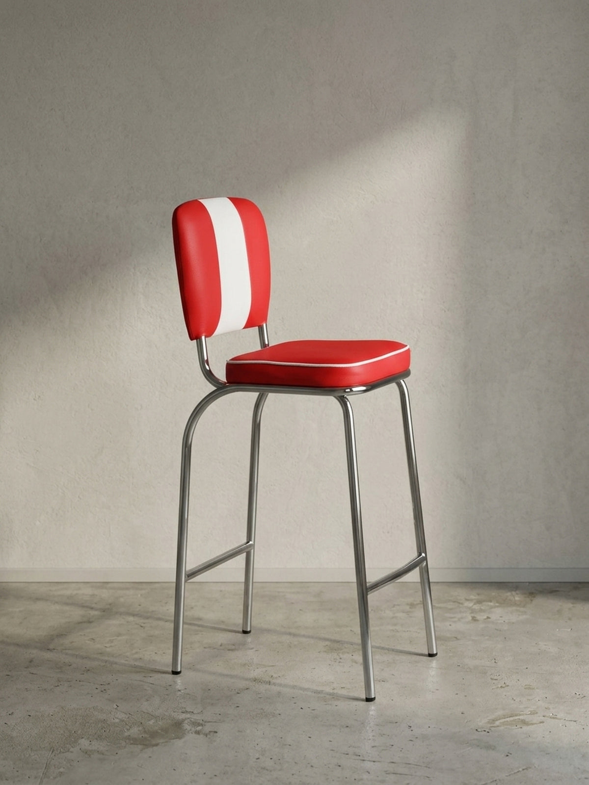 Barhocker Kunstleder weiß Design modern mit Polsterung 40x38x110 cm Möbel Einrichtung Offene Luxusküche mit Bar-Insel stilvoll zeitgenössisch elegant Wohnen Interior Zuhause Wohnzimmer_