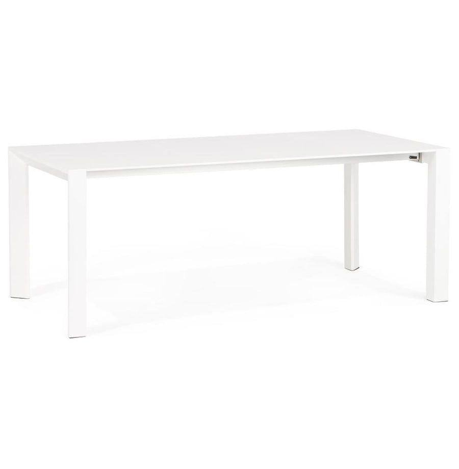 Erweiterbarer 4-Fuß-Tisch in Reinweiß - Elegant und belastbar bis 120kg_