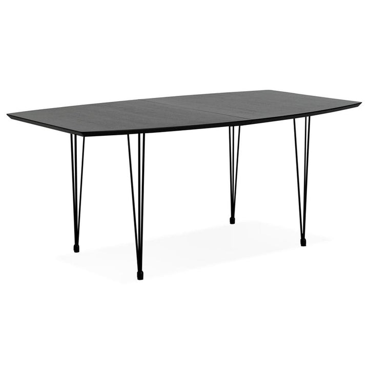 Vielseitiger Holztisch in Schwarz - Ideal für elegante Esszimmer und Büros_