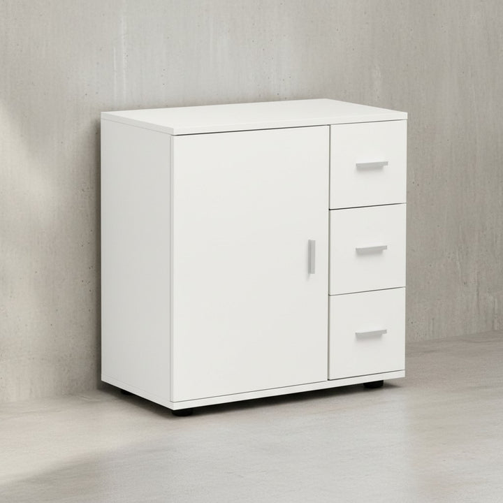 Badezimmerschrank_ zeitloses Design_ großer Stauraum_ matt weiß_ 60x65_5x33 cm - KADIMA DESIGN_Größe_ 60x33x66 cm_