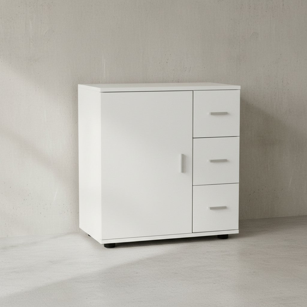 Badezimmerschrank_ zeitloses Design_ großer Stauraum_ matt weiß_ 60x65_5x33 cm - KADIMA DESIGN_Größe_ 60x33x66 cm_
