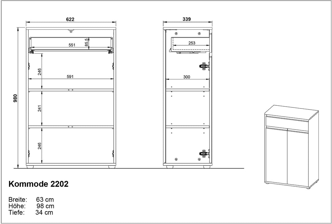 Badkommode HAMBURG | 63x98x34 cm | Steingrau | Soft-Close Dämpfung | Melaminharzbeschichtung | Badschrank stehend | Kadima Design_