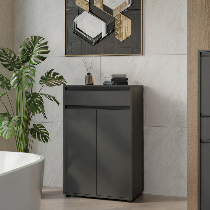 Badkommode HAMBURG - Soft-Close &amp;amp; Matt-Optik Badschrank_