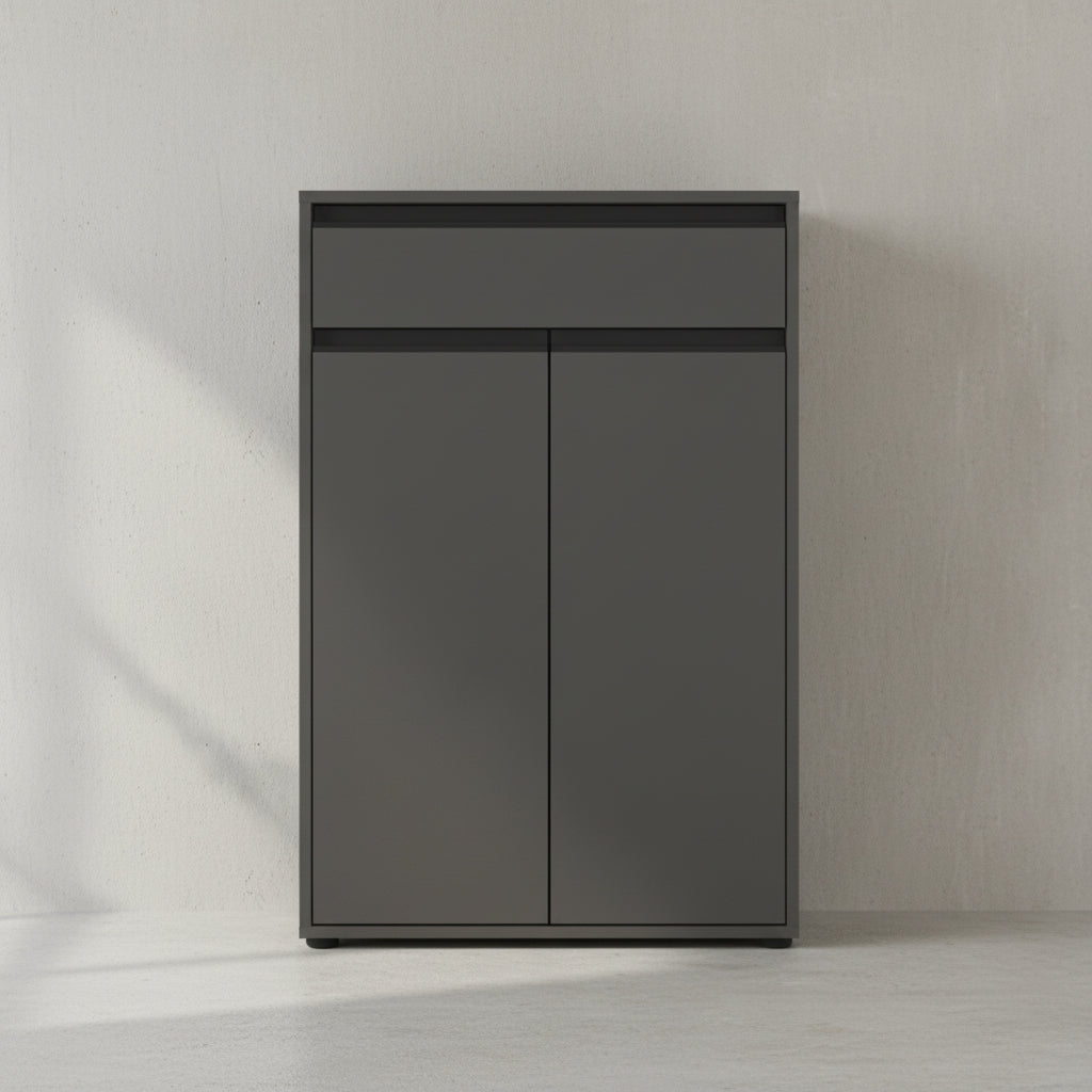 Badkommode HAMBURG | 63x98x34 cm | Graphit | Soft-Close Dämpfung | Melaminharzbeschichtung | Badschrank stehend | Kadima Design