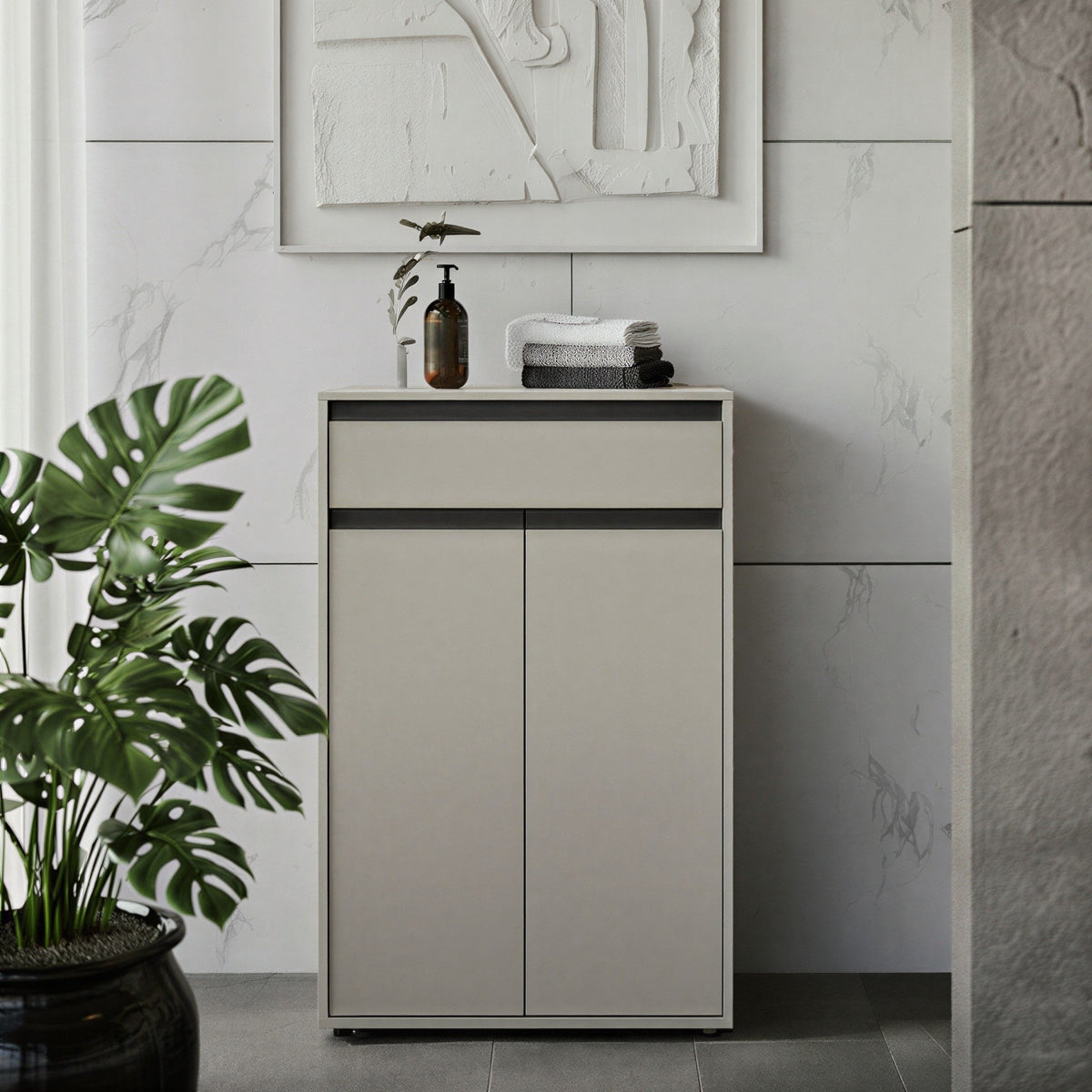 Badkommode HAMBURG - Soft-Close & Matt-Optik Badschrank_