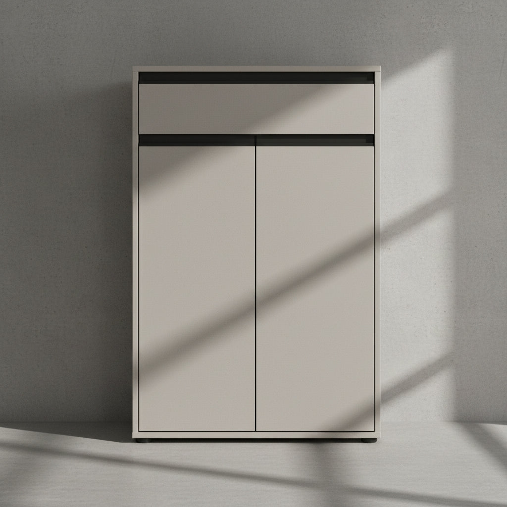 Badkommode HAMBURG | 63x98x34 cm | Steingrau | Soft-Close Dämpfung | Melaminharzbeschichtung | Badschrank stehend | Kadima Design_