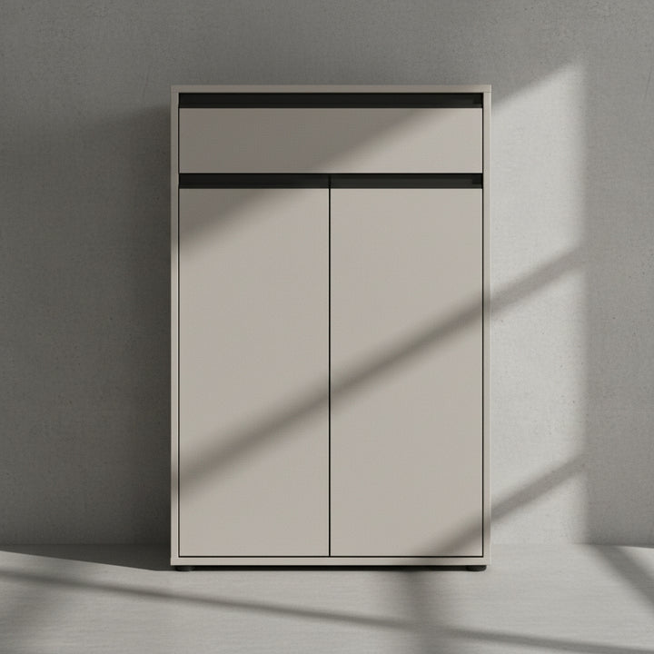 Badkommode HAMBURG | 63x98x34 cm | Steingrau | Soft-Close Dämpfung | Melaminharzbeschichtung | Badschrank stehend | Kadima Design_