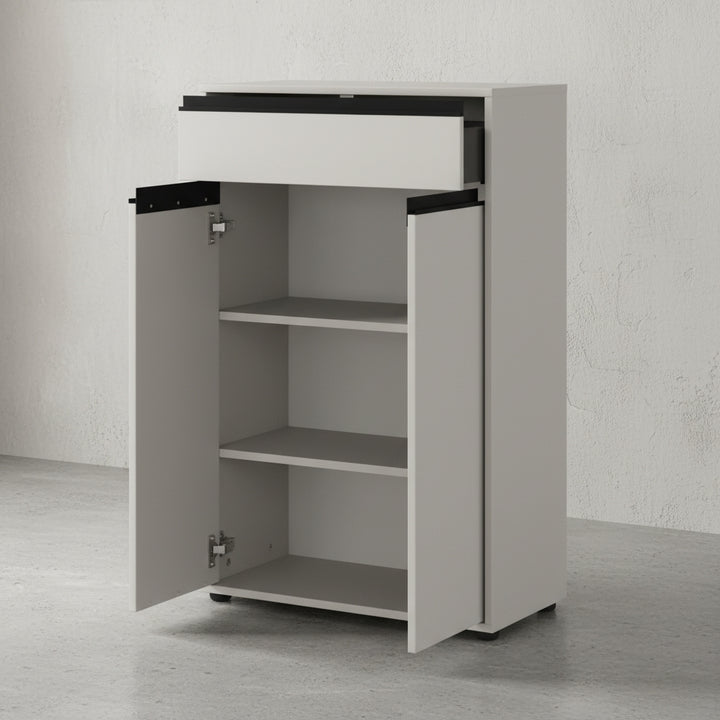 Badkommode HAMBURG | 63x98x34 cm | Steingrau | Soft-Close Dämpfung | Melaminharzbeschichtung | Badschrank stehend | Kadima Design_