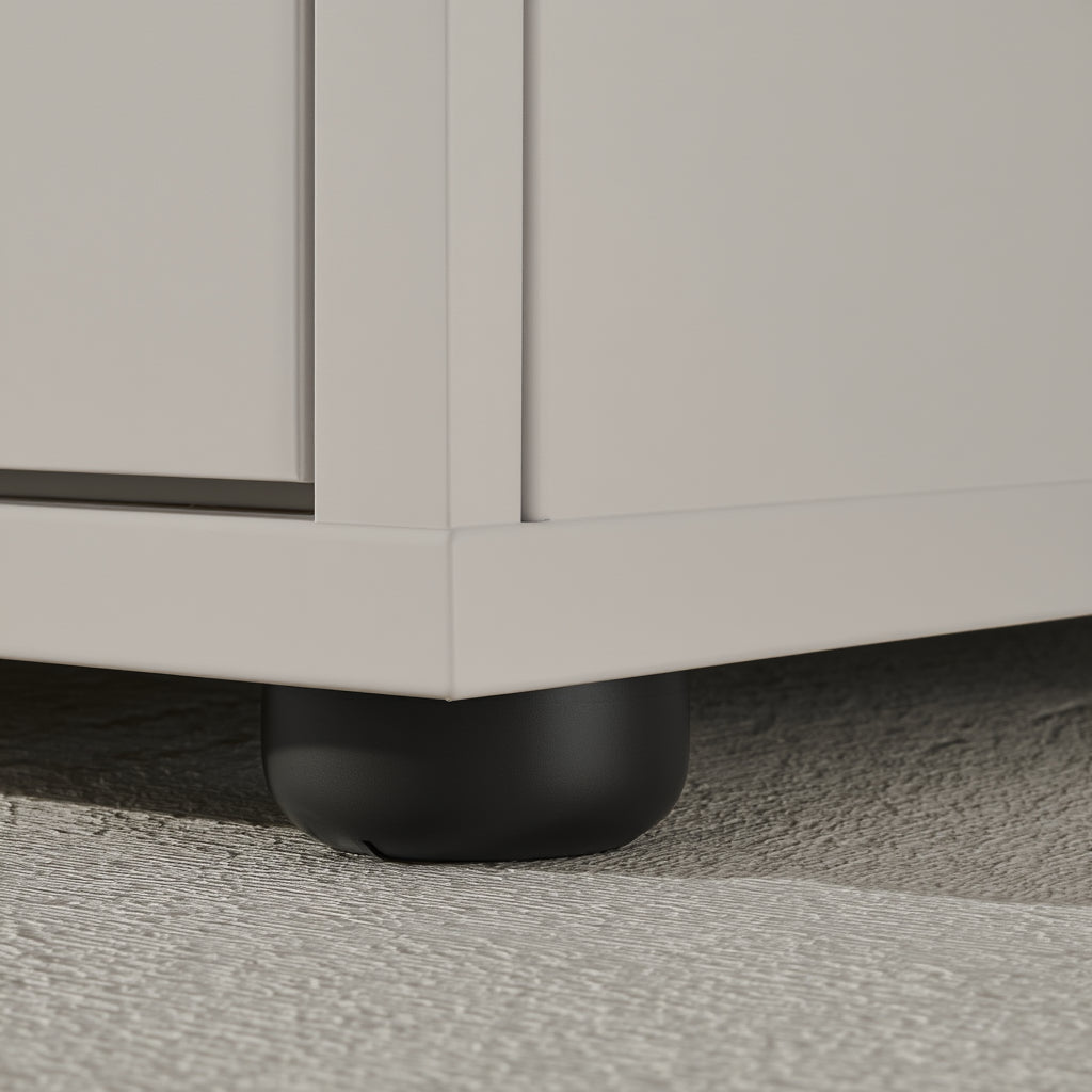 Badmöbel Set 2-tlg Soft-Close | Waschbeckunterschrank &amp; Runder Spiegel | Steingrau matt | Serie HAMBURG Kadima Design_