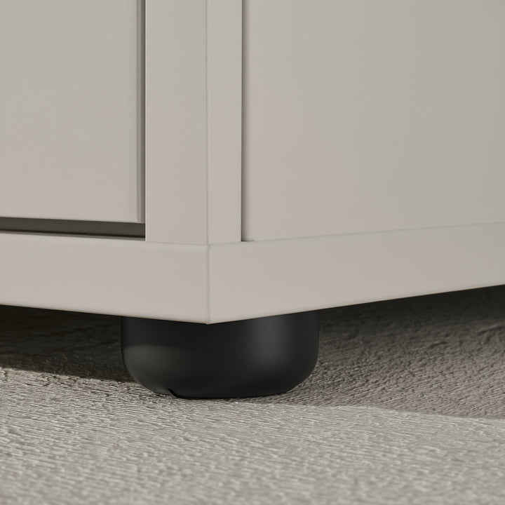 Badmöbel Set 3-tlg. Waschbeckunterschrank - runder Spiegel - Badschrank_