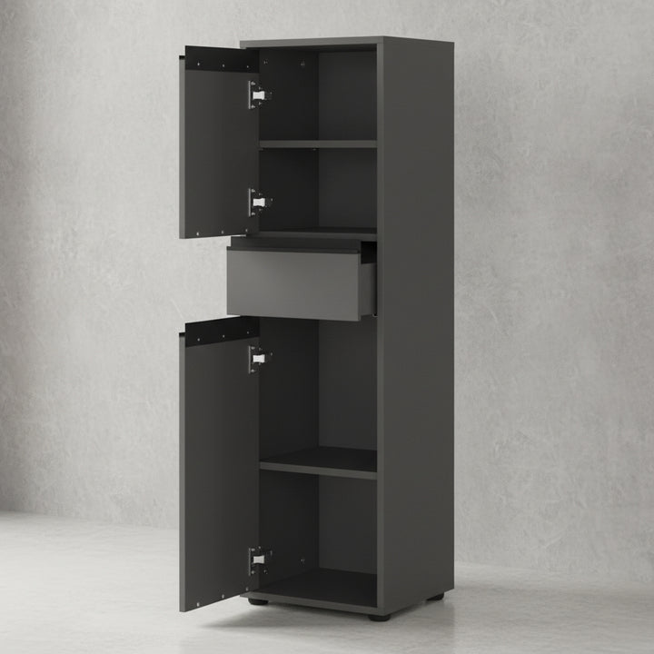 Badschrank schmal Hamburg Soft-Close Funktion - Midischrank_