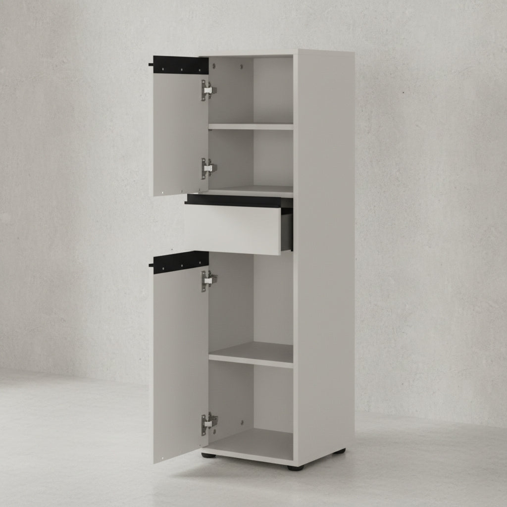 Badschrank schmal Hamburg Soft-Close Funktion - Midischrank